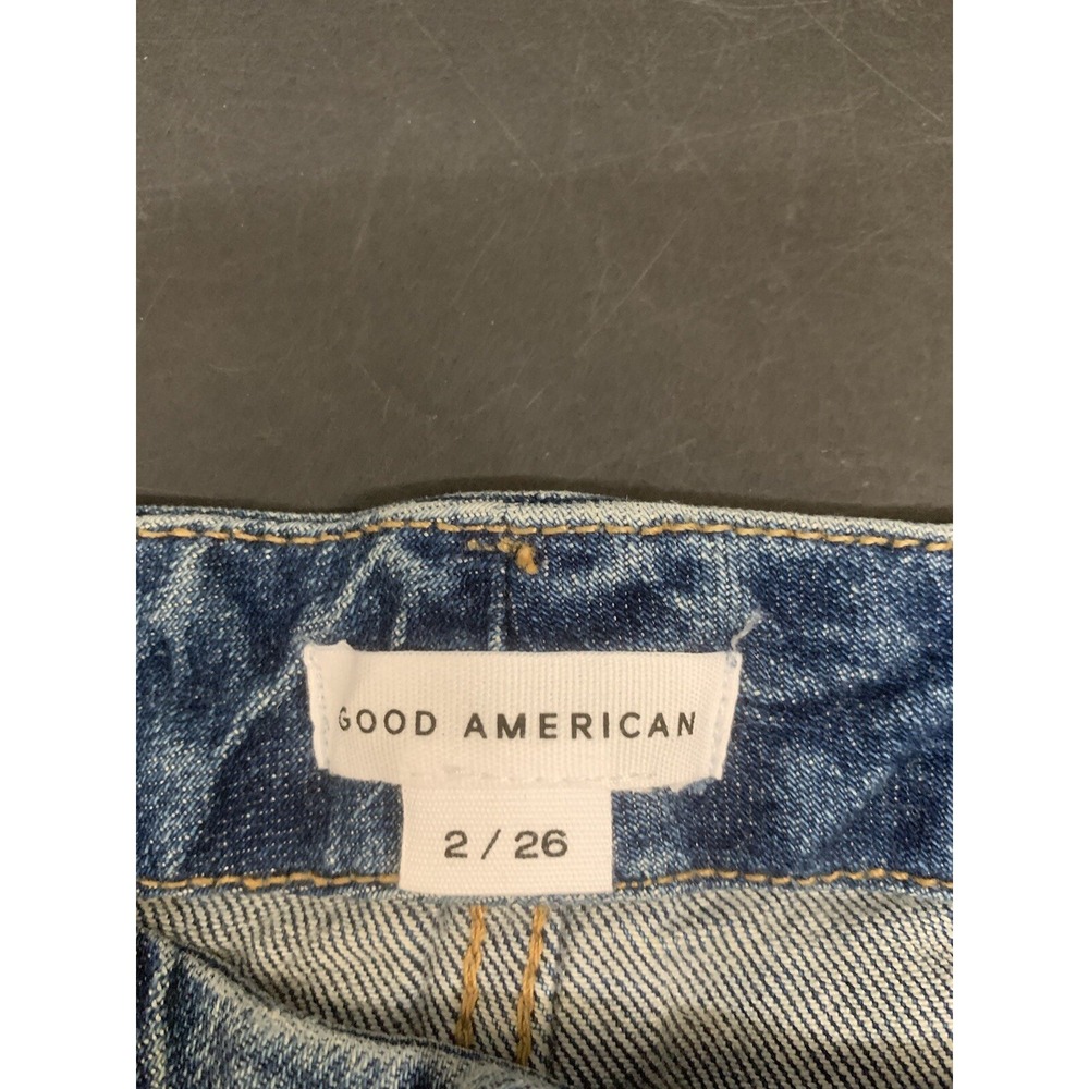 NWT Good American Good Classic Skinnyish Fit Hi Rise Women's Blue Jeans 2/26 - Picture 3 of 13
